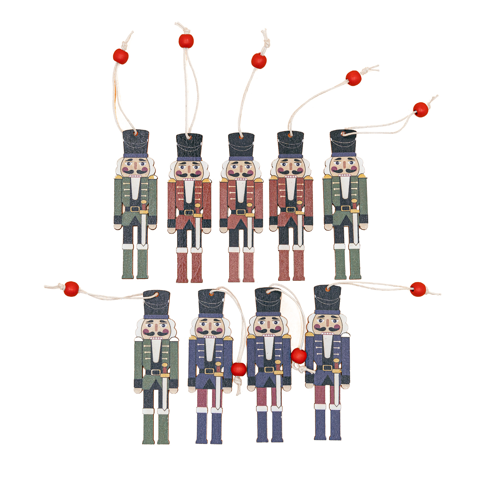 Chrisrtmas tree decoration nutcracker, 9pcs